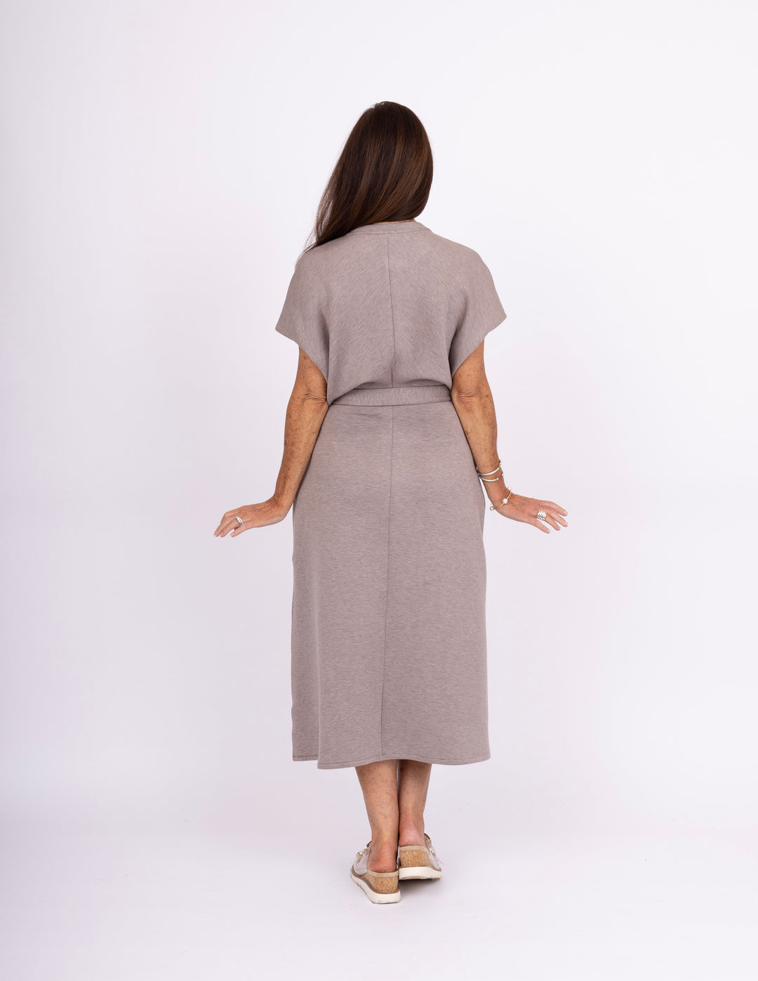 Spanx Air Essentials Draped Maxi Dress - Heather