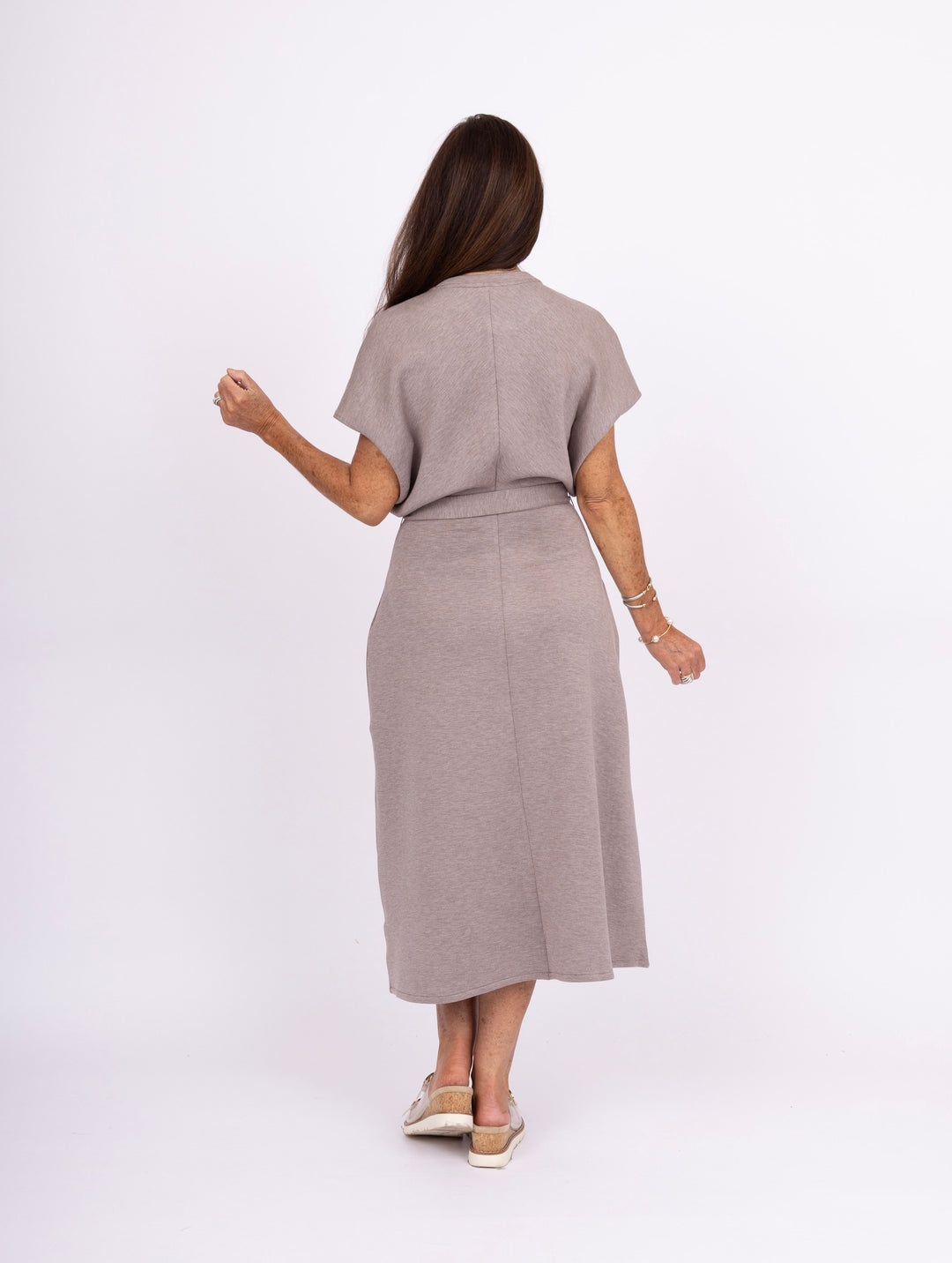 Spanx Air Essentials Draped Maxi Dress - Heather