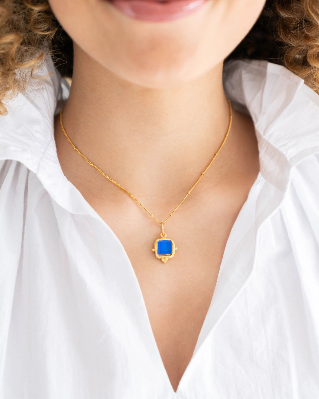 Susan Shaw Charlotte Dainty Necklace - Classic Blue