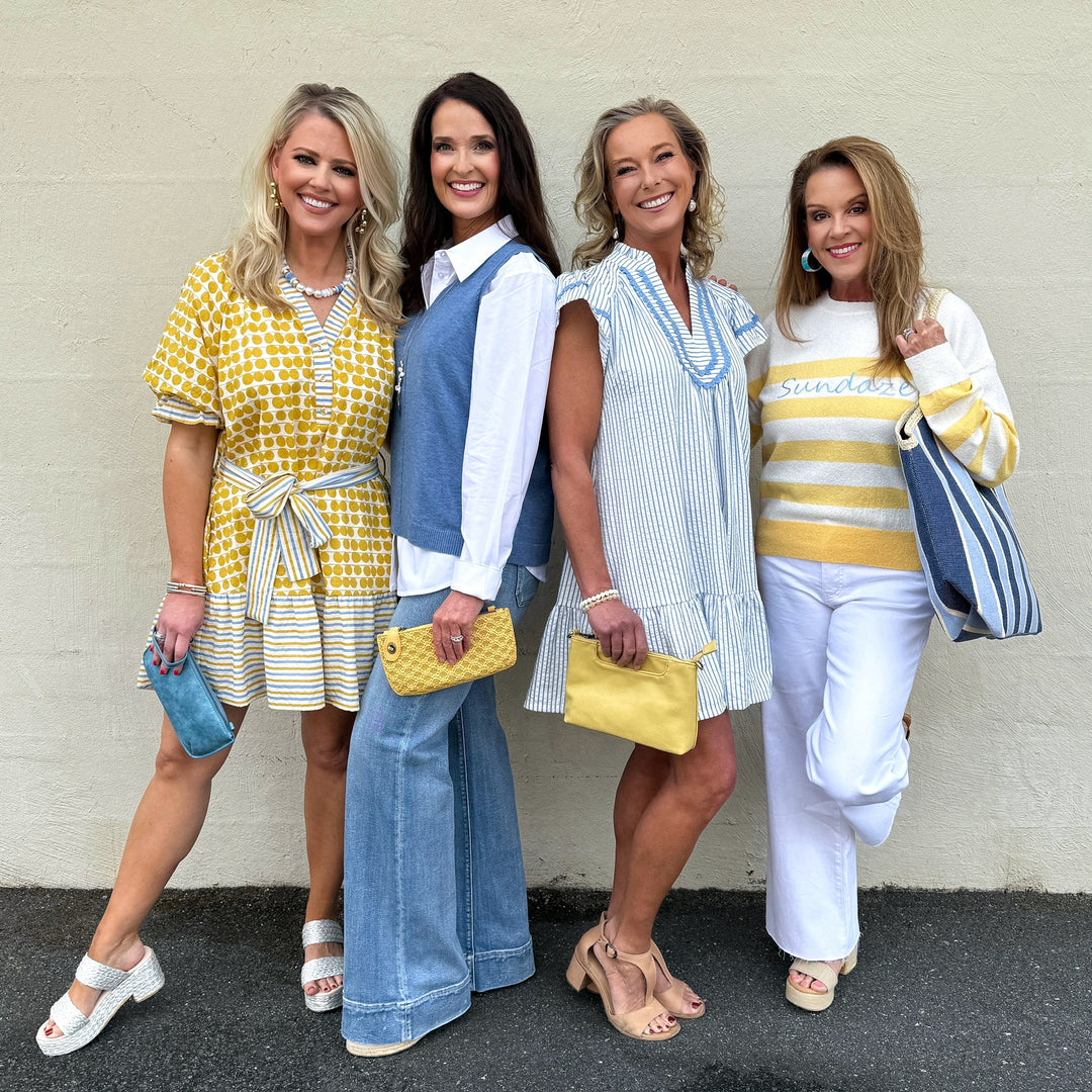 Roma Striped Tunic Dress - Sky Blue