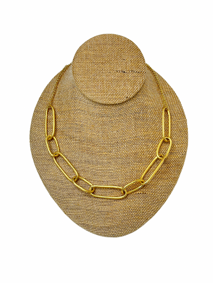 Creative Brazil Gold Paperclip Link Necklace