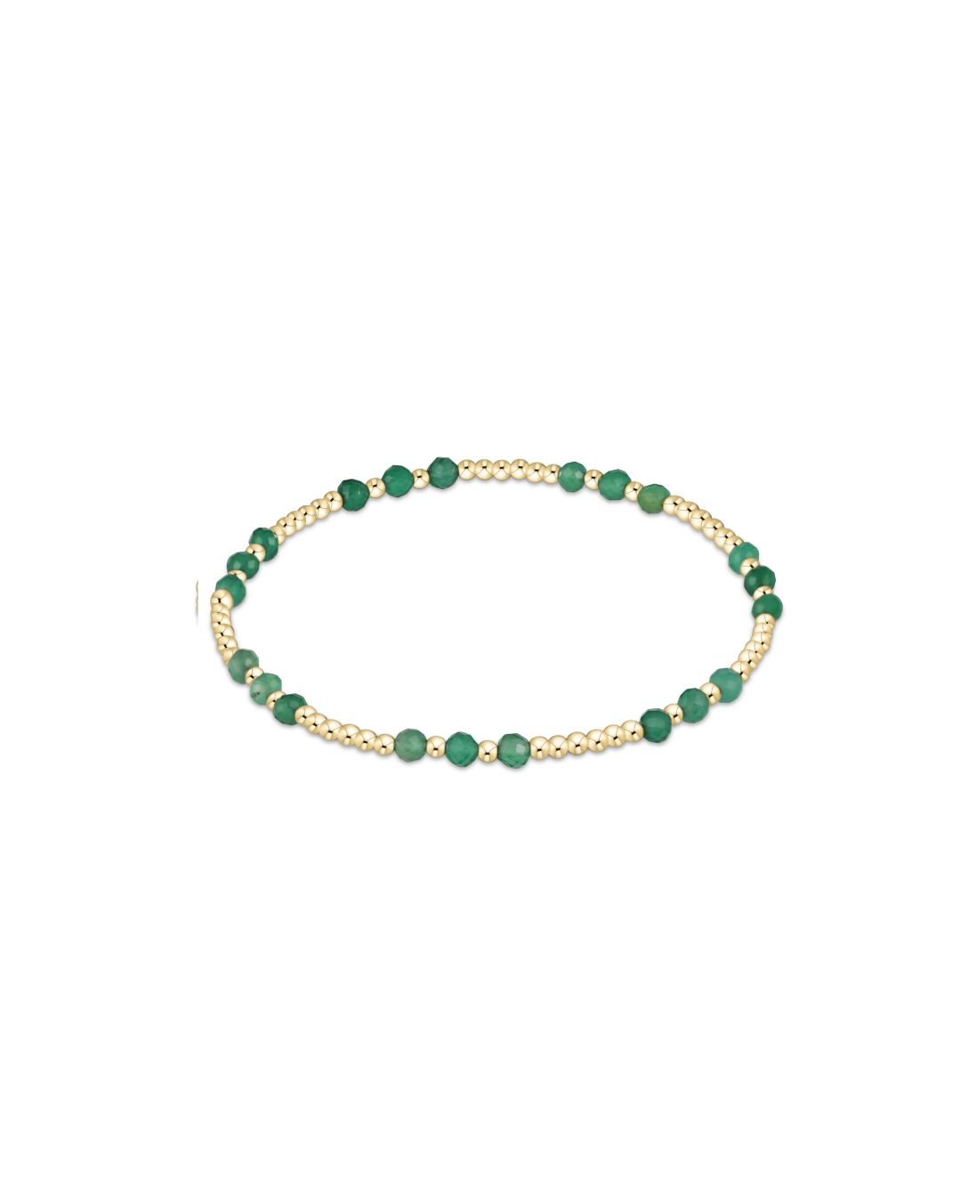 enewton Gemstone Gold Joy Pattern 3mm Bead Bracelet - Green Onyx