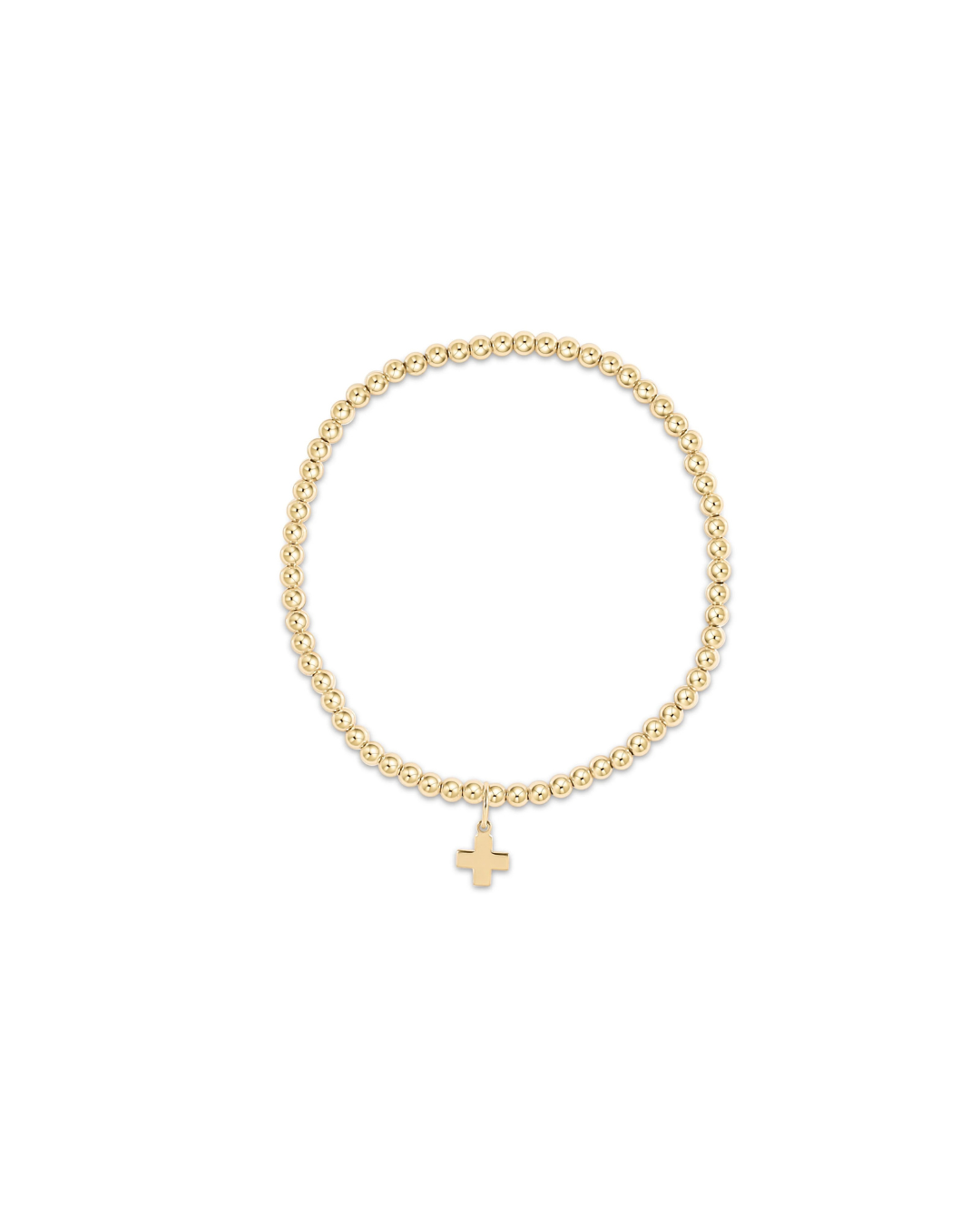 enewton Classic Gold 3mm Bracelet - Signature Cross Gold Charm