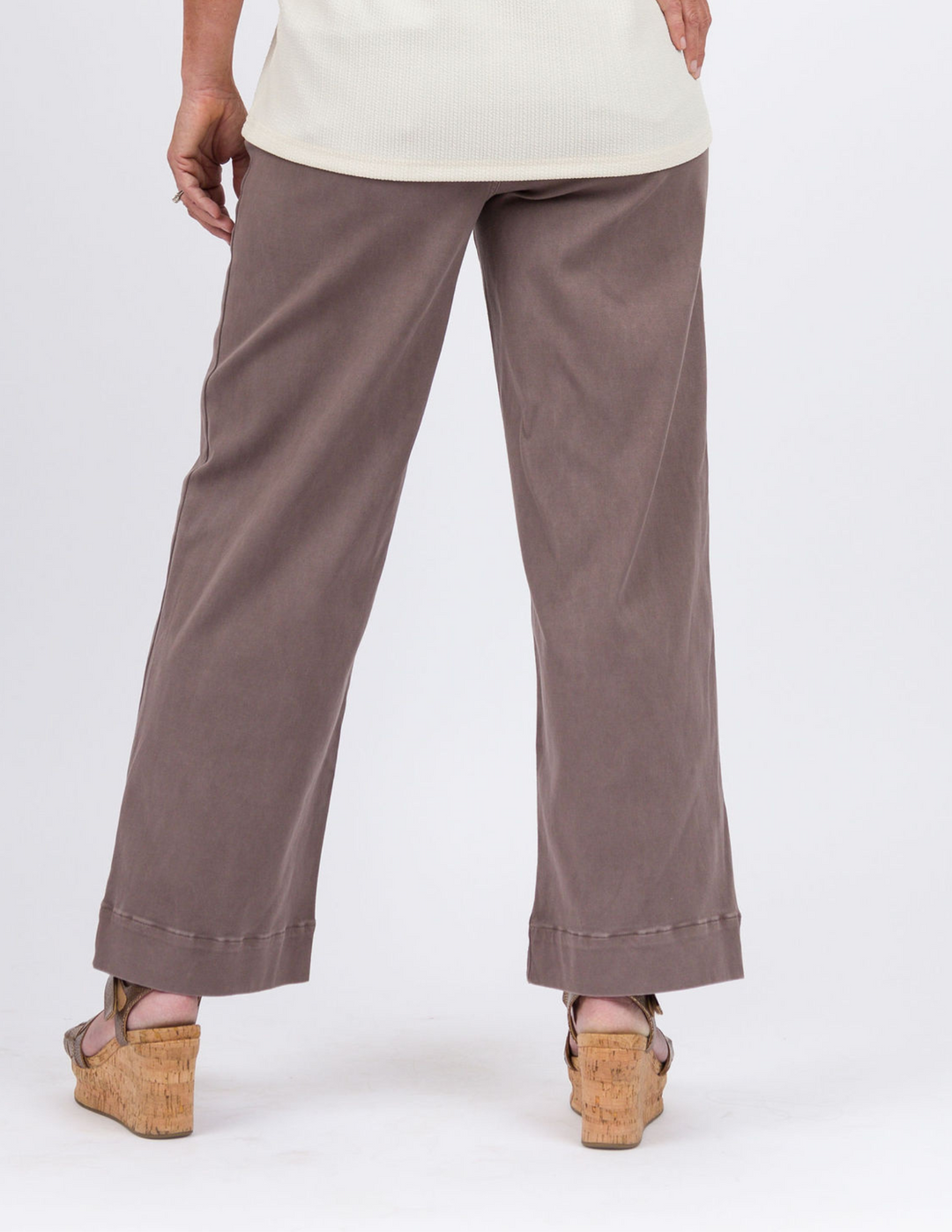 Spanx Twill Cropped Wide Leg - Smoke-Final Sale