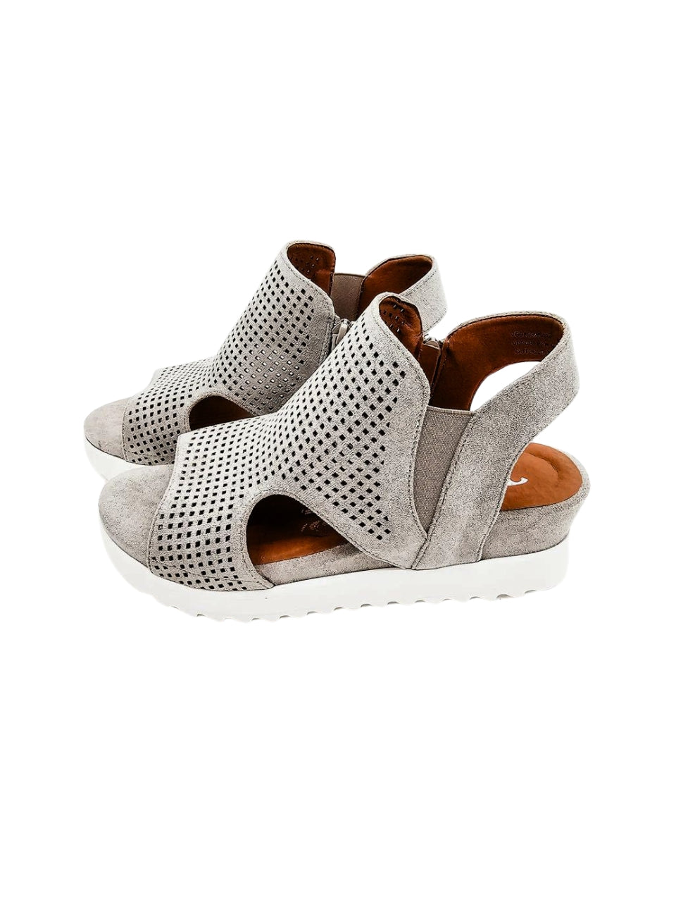 Amy Platform Sandals - Light Grey