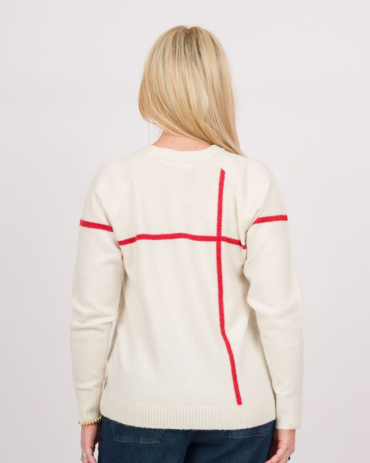 White Sweater with Red Bow