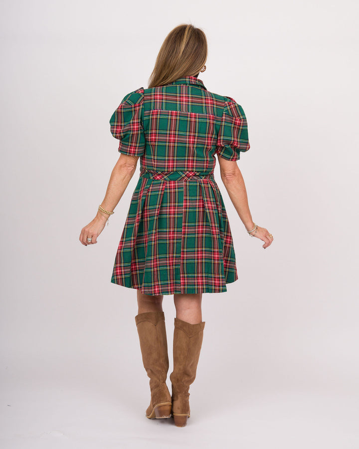 Green &amp; Red Plaid Dress