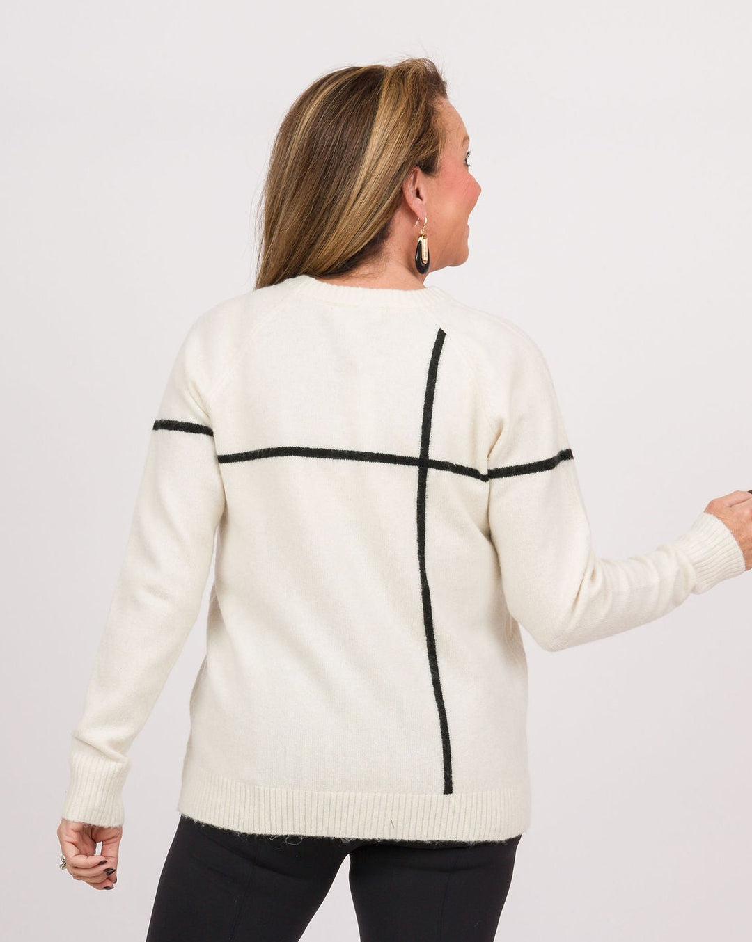 White Sweater with Black Bow