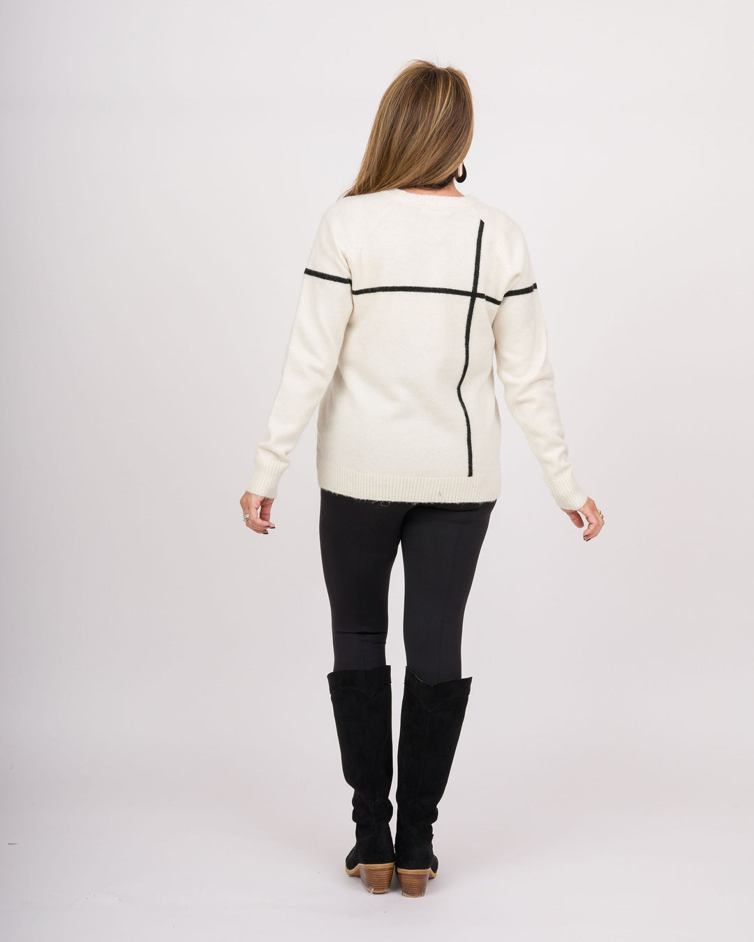 White Sweater with Black Bow