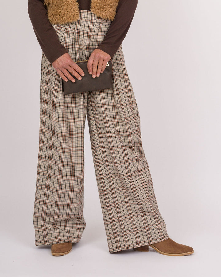 Antique Brown Plaid Pants