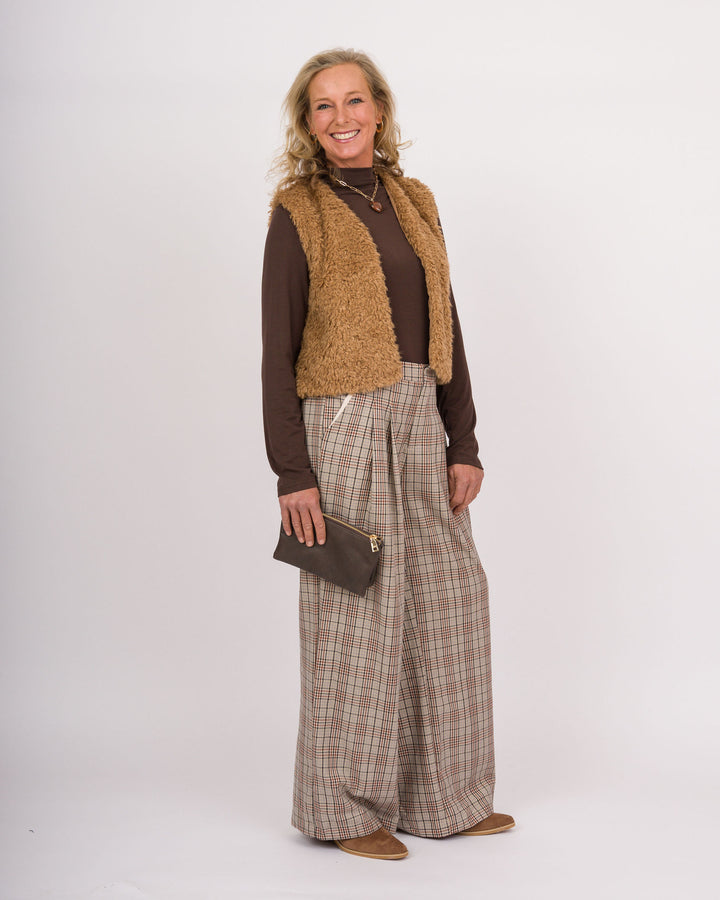 Antique Brown Plaid Pants