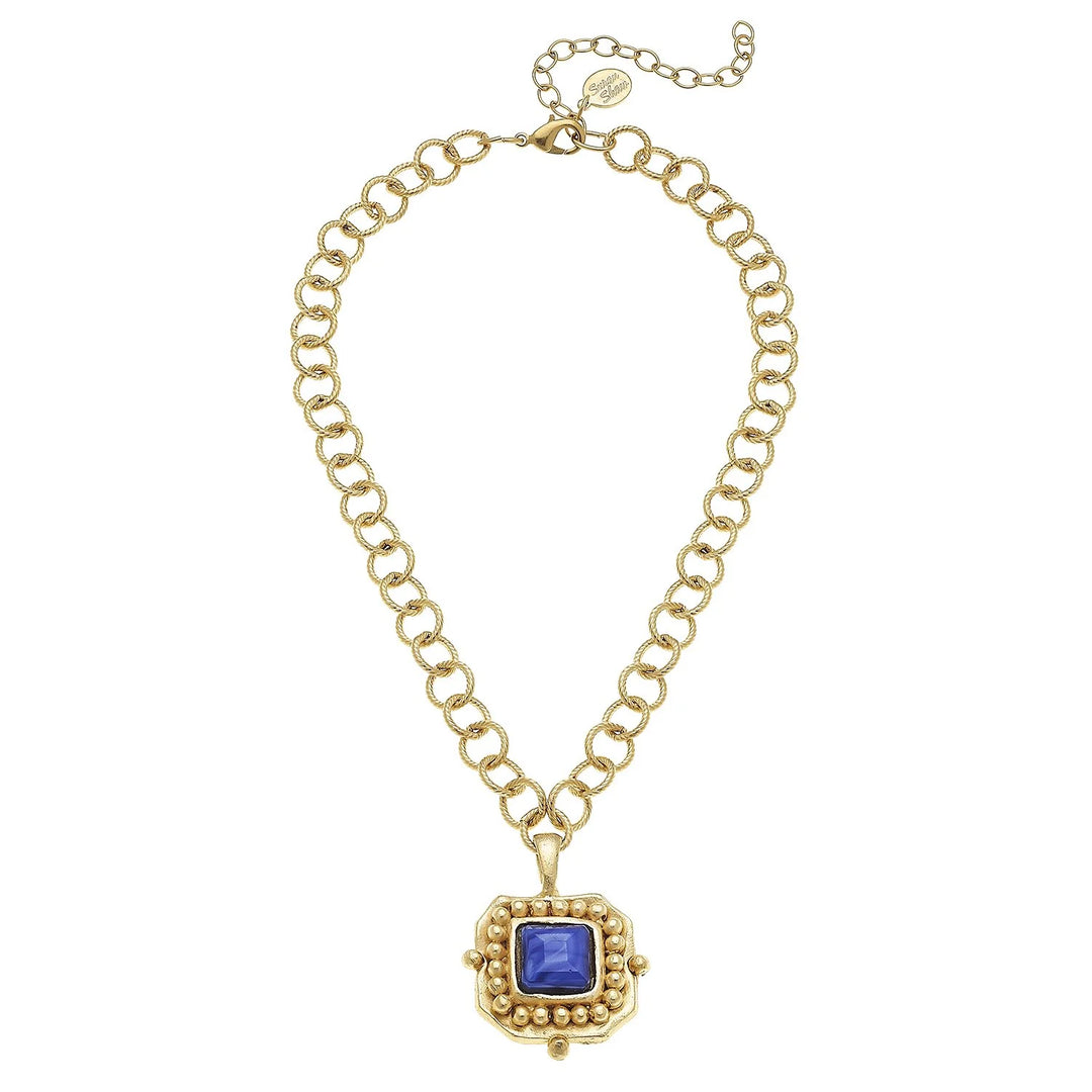 Susan Shaw London Necklace - Blue Crystal