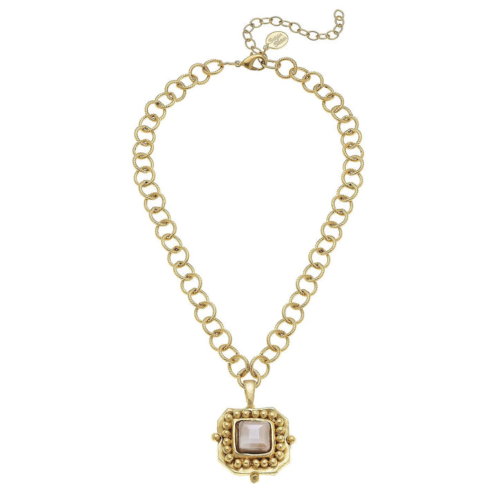 Susan Shaw London Necklace - Blush Crystal