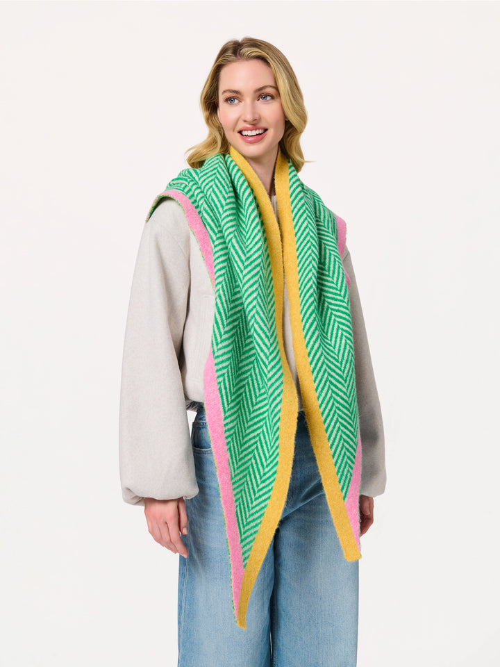 Ziggy Triangle Scarf - Green