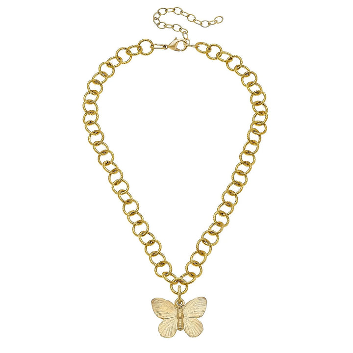 Susan Shaw Butterfly Pendant Chain Necklace