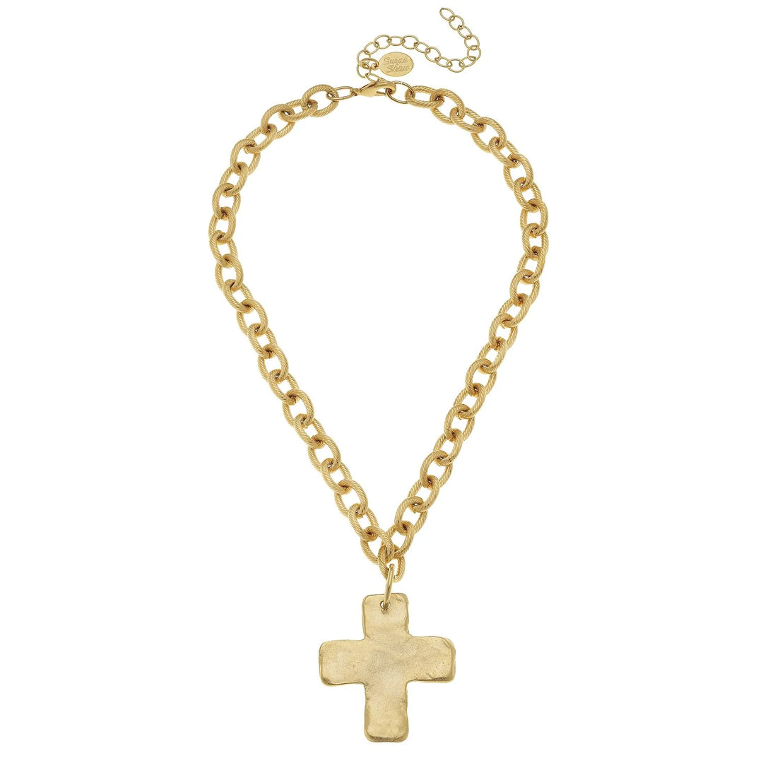 Gold 15" Cross Necklace