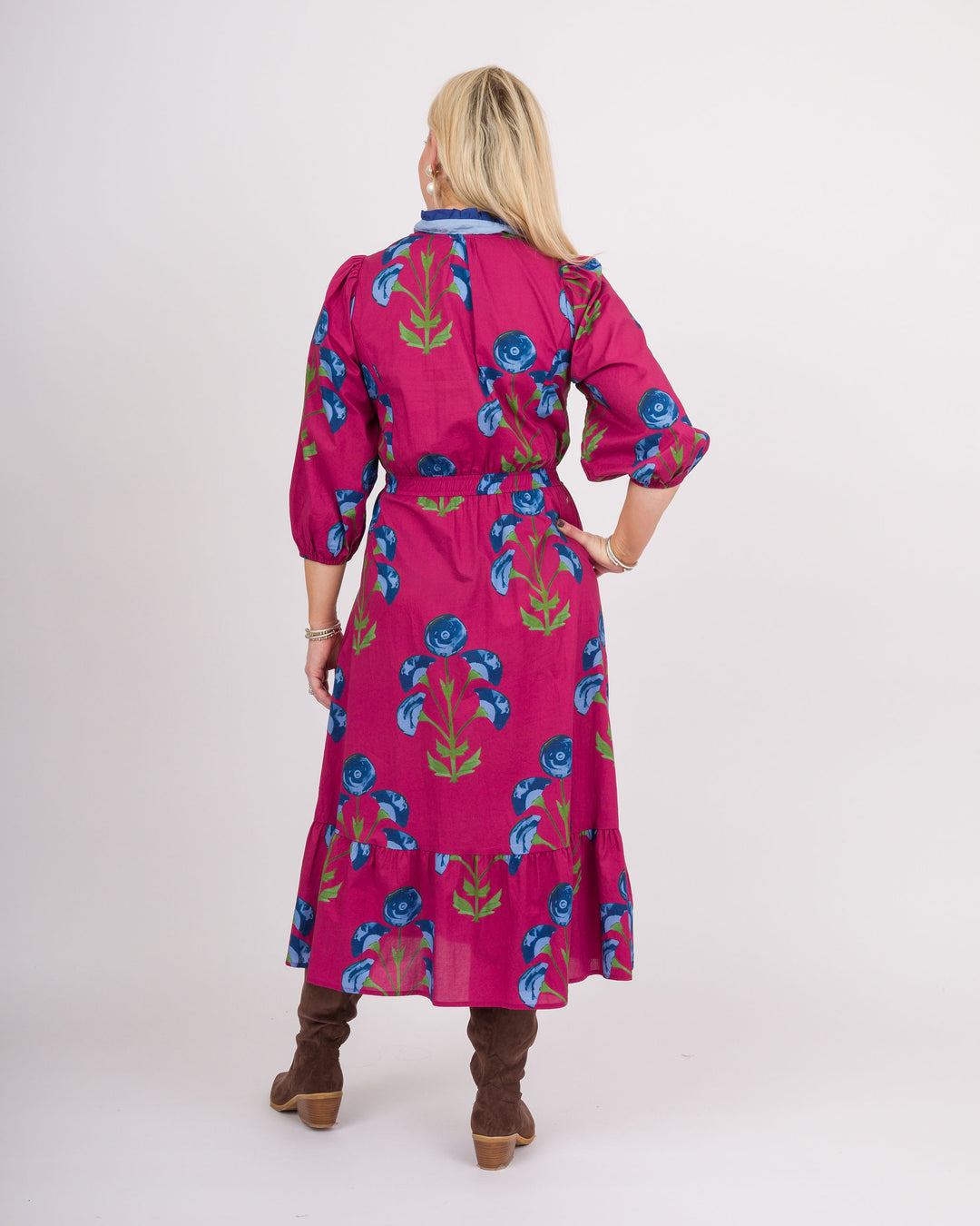 Angela Midi Dress - Berry