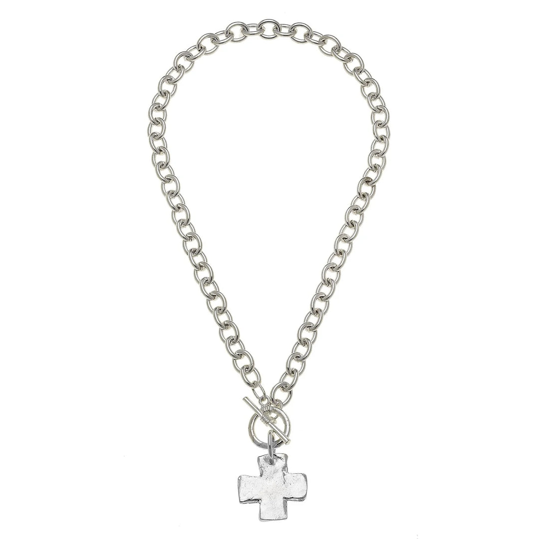 Susan Shaw Silver Front Toggle Necklace