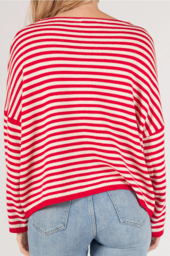 Breton Striped Sweater - Red