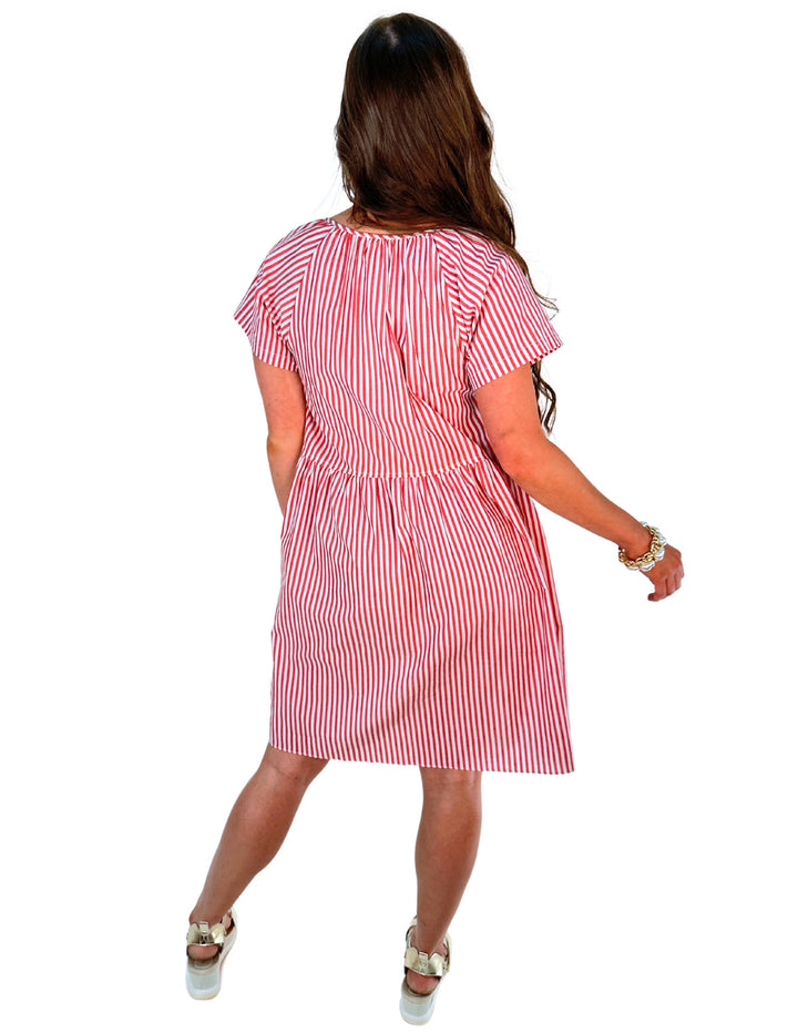 Striped Babydoll Mini Dress