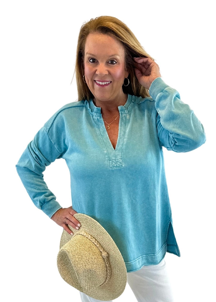 Turquoise Terry Top