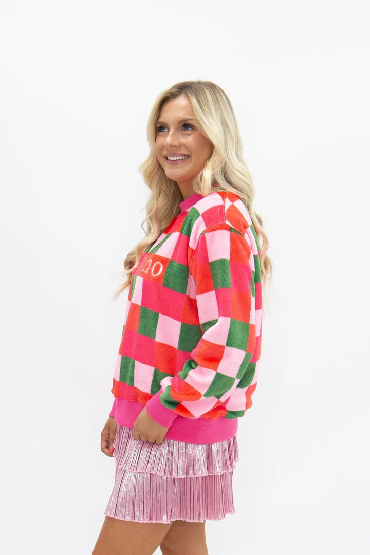 Ho Ho Ho Checkered Sweatshirt