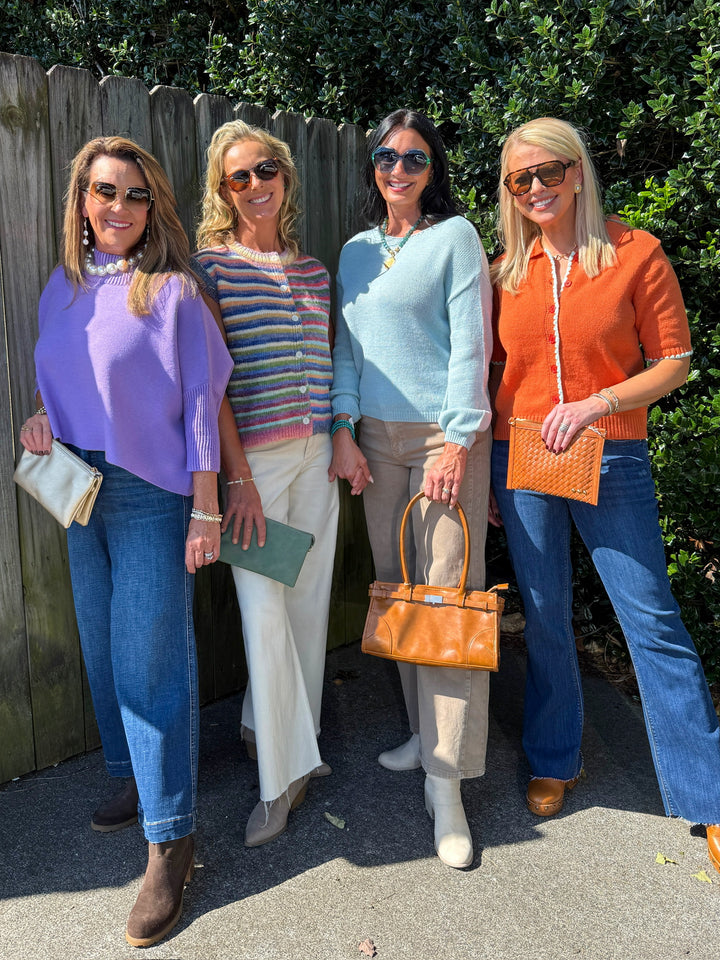 Andrea Button Down Cardigan - Rust