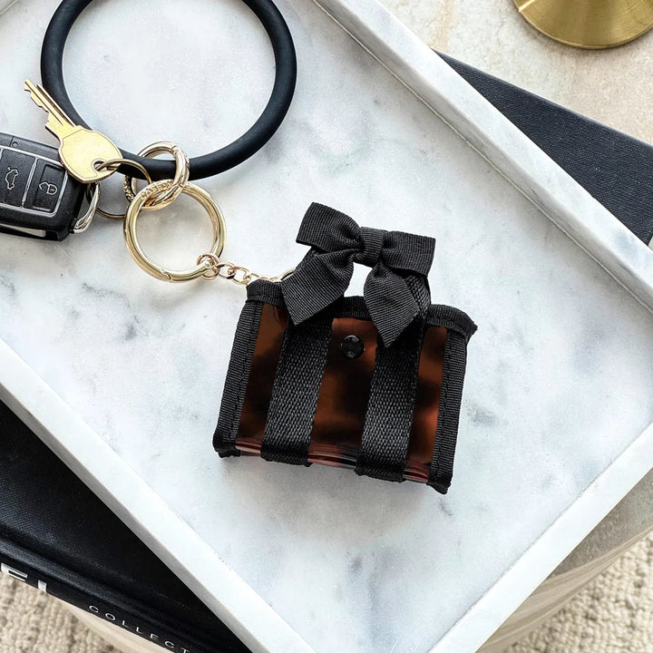 Case-Mate Jelly Tote Bag Keychain - Tortoiseshell Bow
