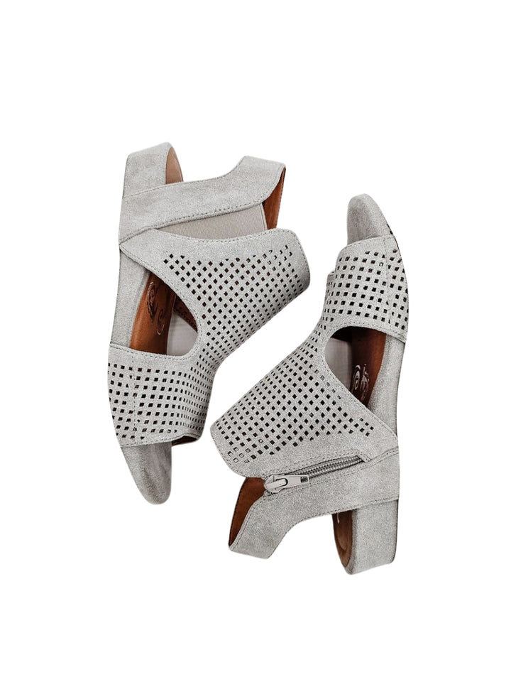 Amy Platform Sandals - Light Grey-Final Sale