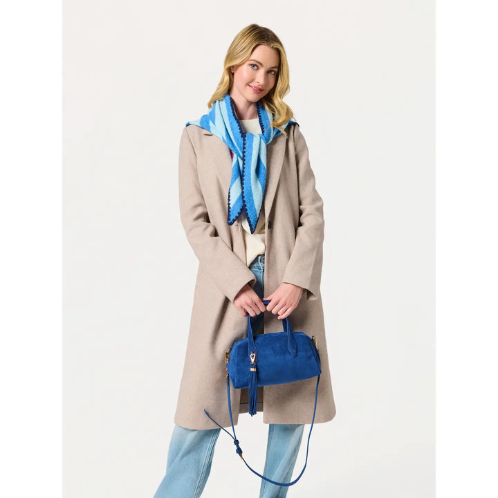 Joy Large Triangle Scarf - Oat Stripe