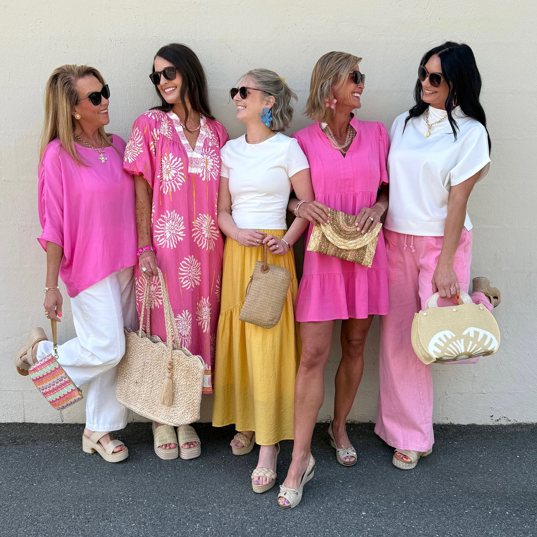 Bubble Pink 3/4 Sleeve Blouse