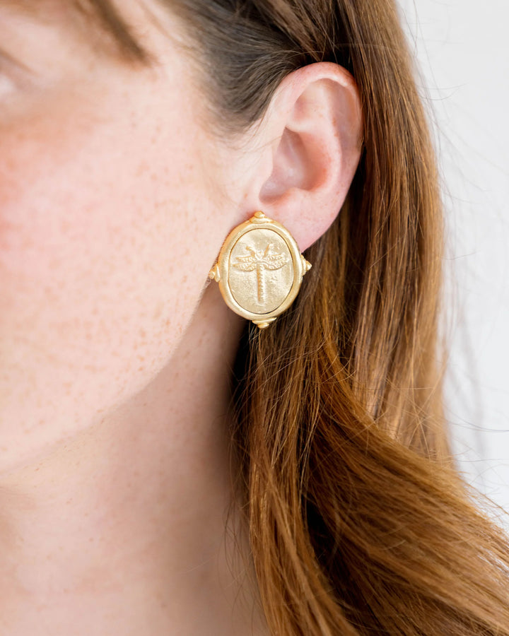 Susan Shaw Dragonfly Studs - Gold
