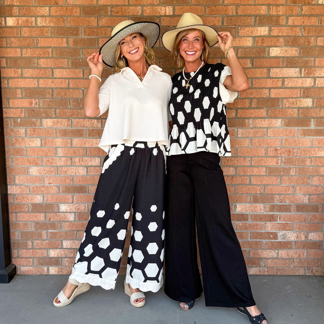 P Cill Modal Wide Leg Pants Black