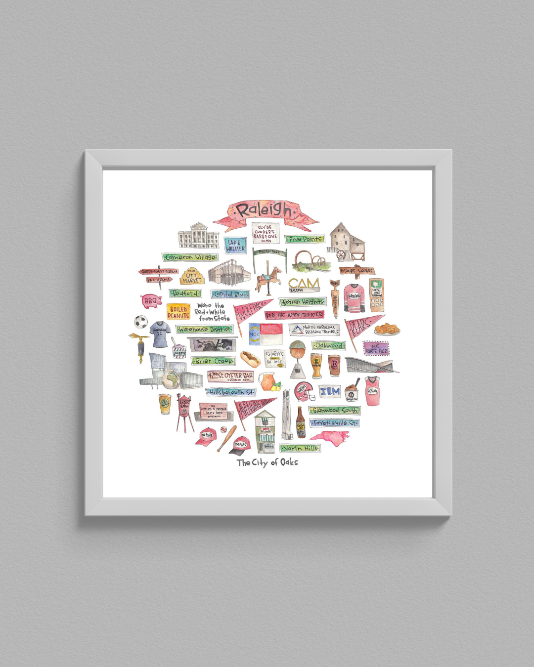 Raleigh, NC  Icon Print