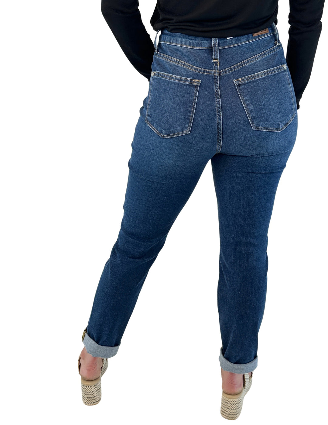 Judy Blue High Waist Cool Denim Cuffed Boyfriend Jeans