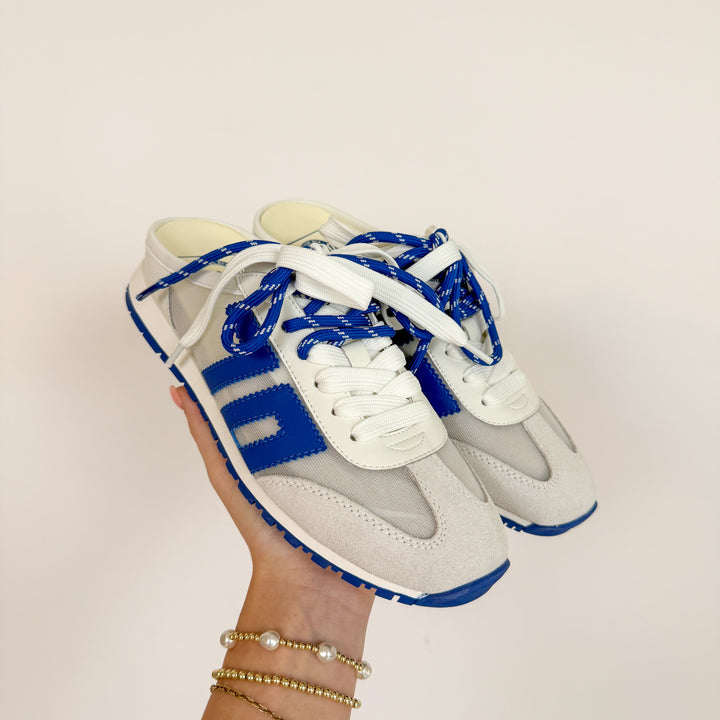 VENICE in WHITE BLUE Backless Sneakers