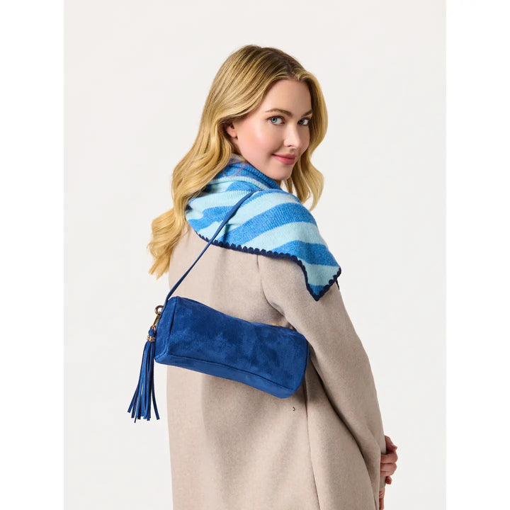 Joy Large Triangle Scarf - Oat Stripe