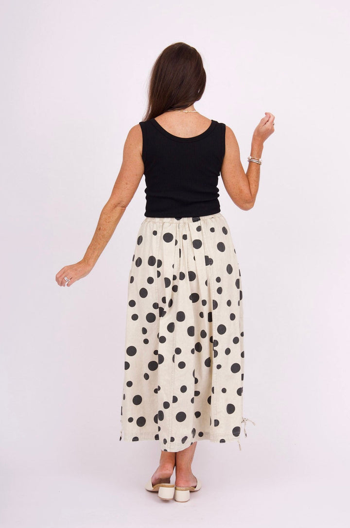 Palomino Polka Dot Skirt - Khaki