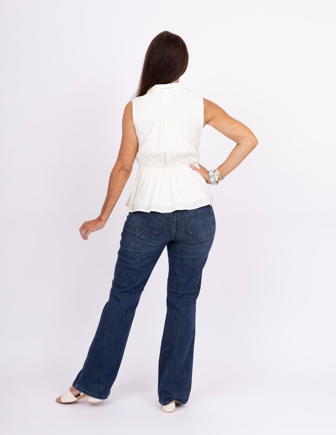 Sharrie Bow Tie Waist Cream Top