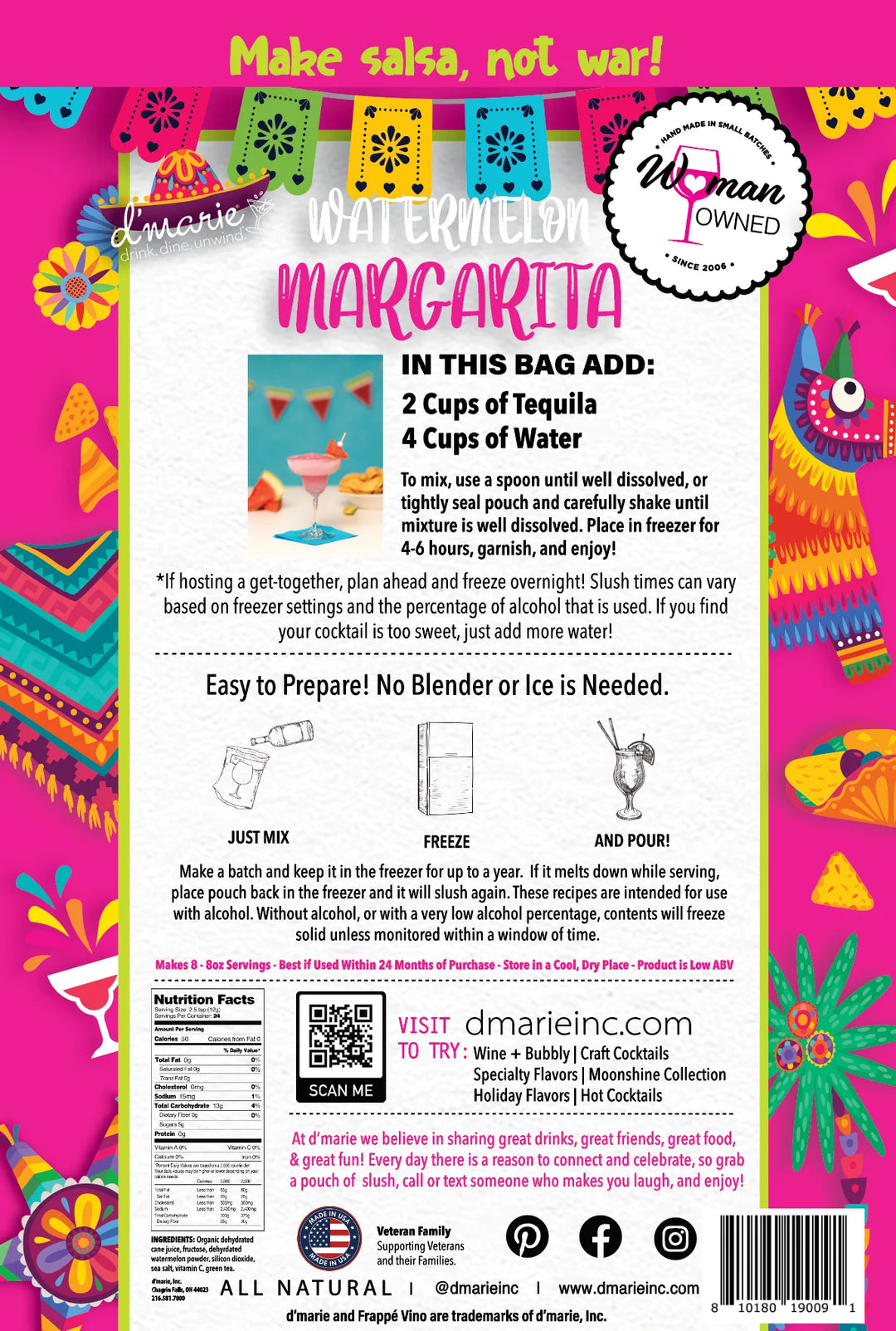 d’marie Watermelon Margarita Mix 10oz