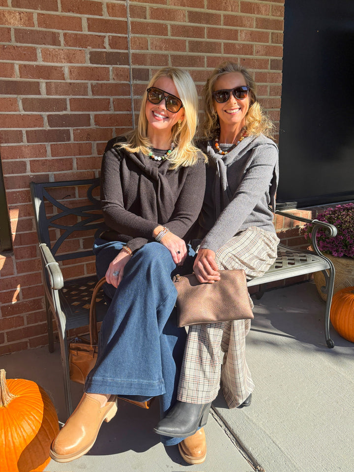 Heart of Pine Malinda Black Sweater with Scarf