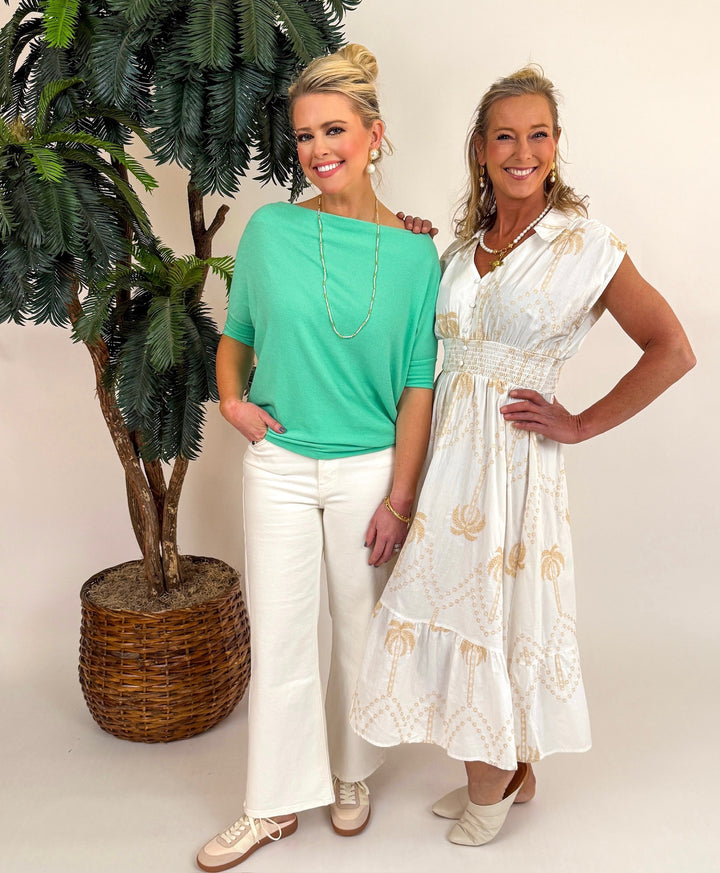 The Short Sleeve Anywhere Top Seafoam Green - Final Sale