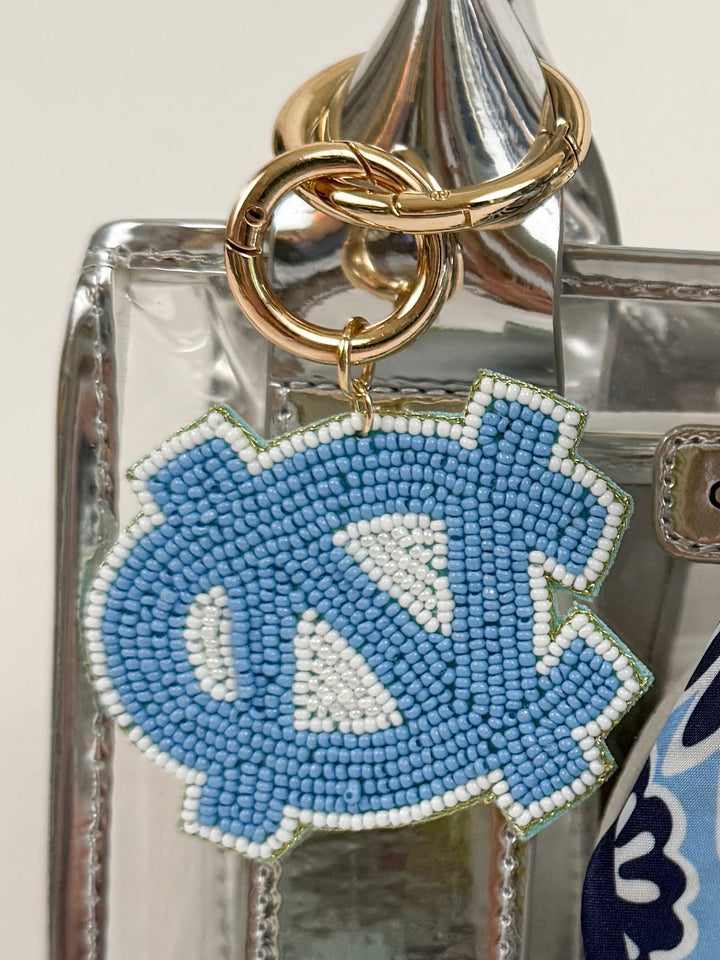 Beaded Purse Charm - Tar Heels