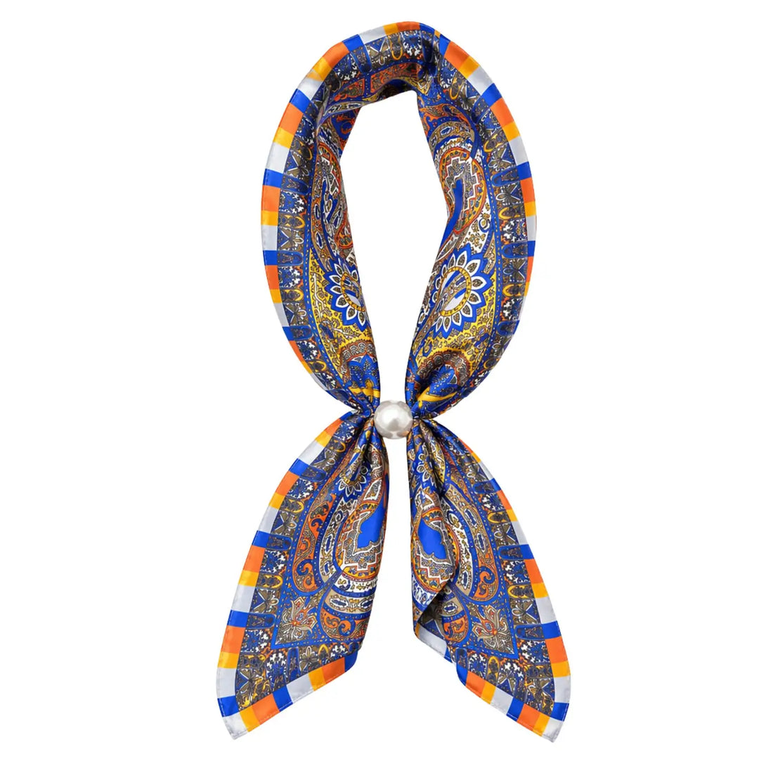 Magnetic Pearl Scarf - Blue and Orange