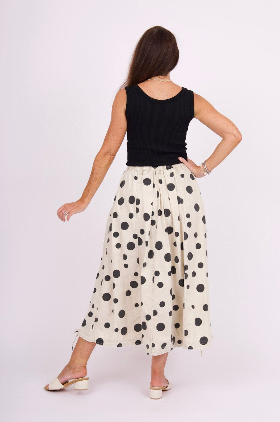 Palomino Polka Dot Skirt - Khaki