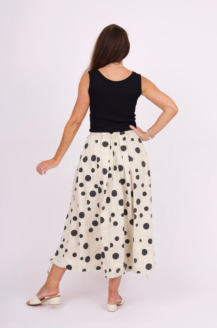 Palomino Polka Dot Skirt - Khaki