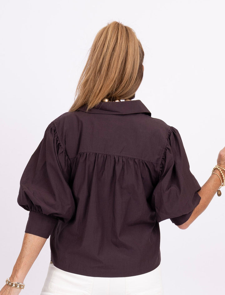 Our Favorite Puff Sleeve Top - Deep Brown