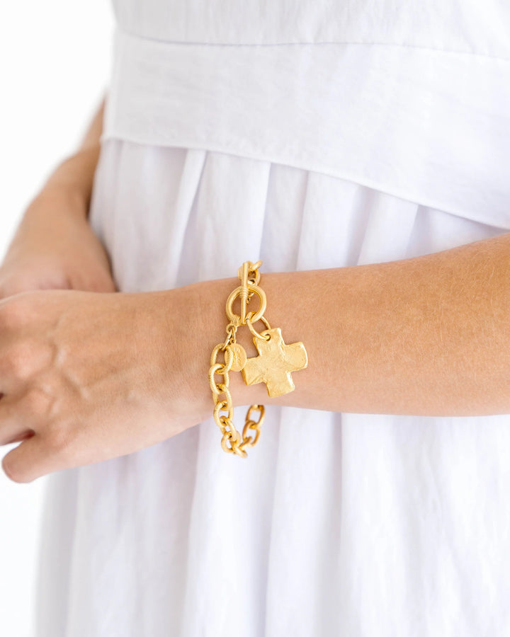 Susan Shaw Cross Toggle Bracelet - Gold