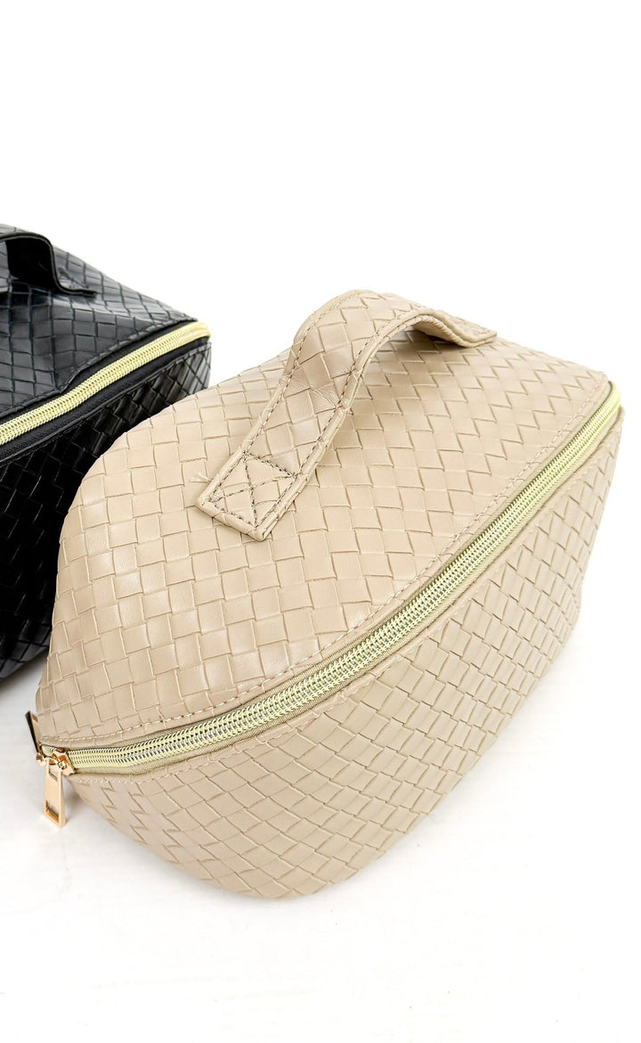 Juliette Woven Make-Up Bag - Beige
