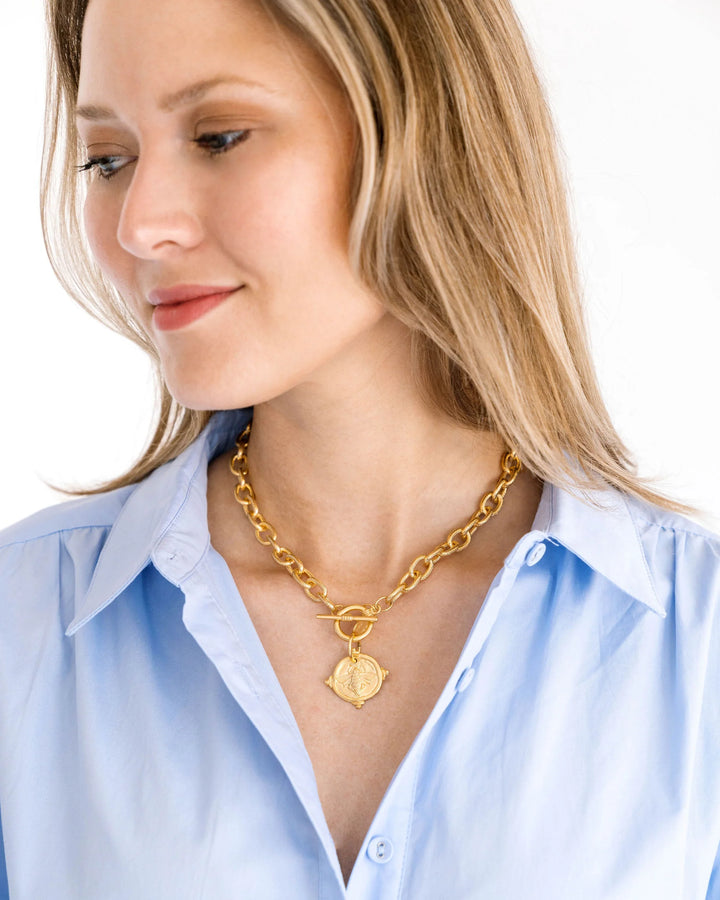 Susan Shaw Bee Intaglio Toggle Necklace